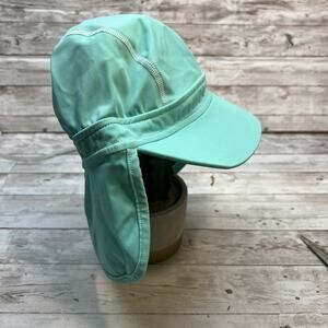 Hanna Anderson Teal Blue Sun Hat Beach Summer Cap Kids Size Medium Vacation Pool